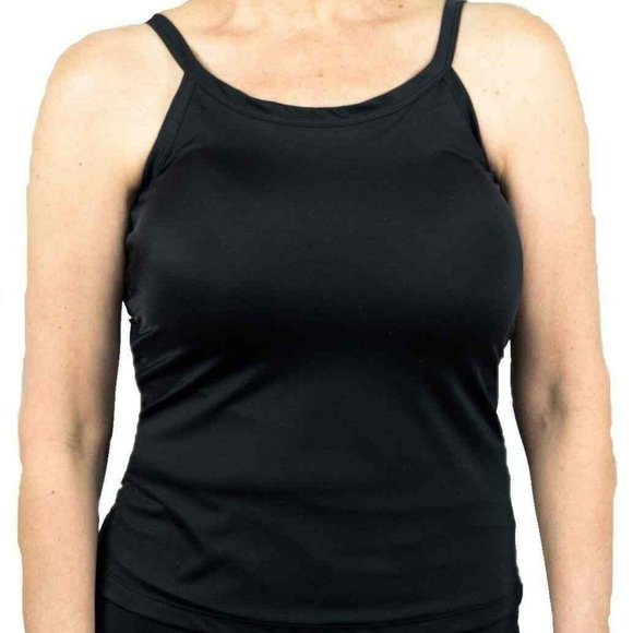Mastectomy Swim Tankini Top with Integrated Prosthetics, Large w D Cup, NWT, Bla - Picture 7 of 7